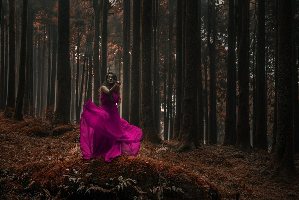 Angel in forest
