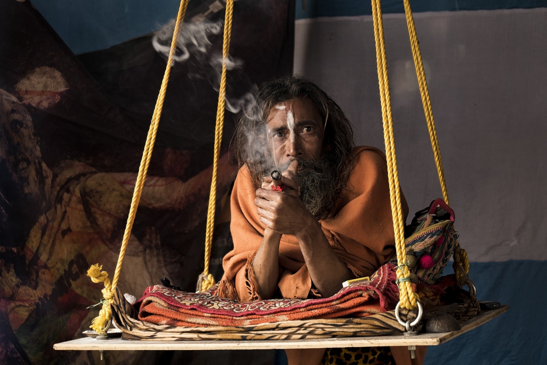 Sadhu with Smoke