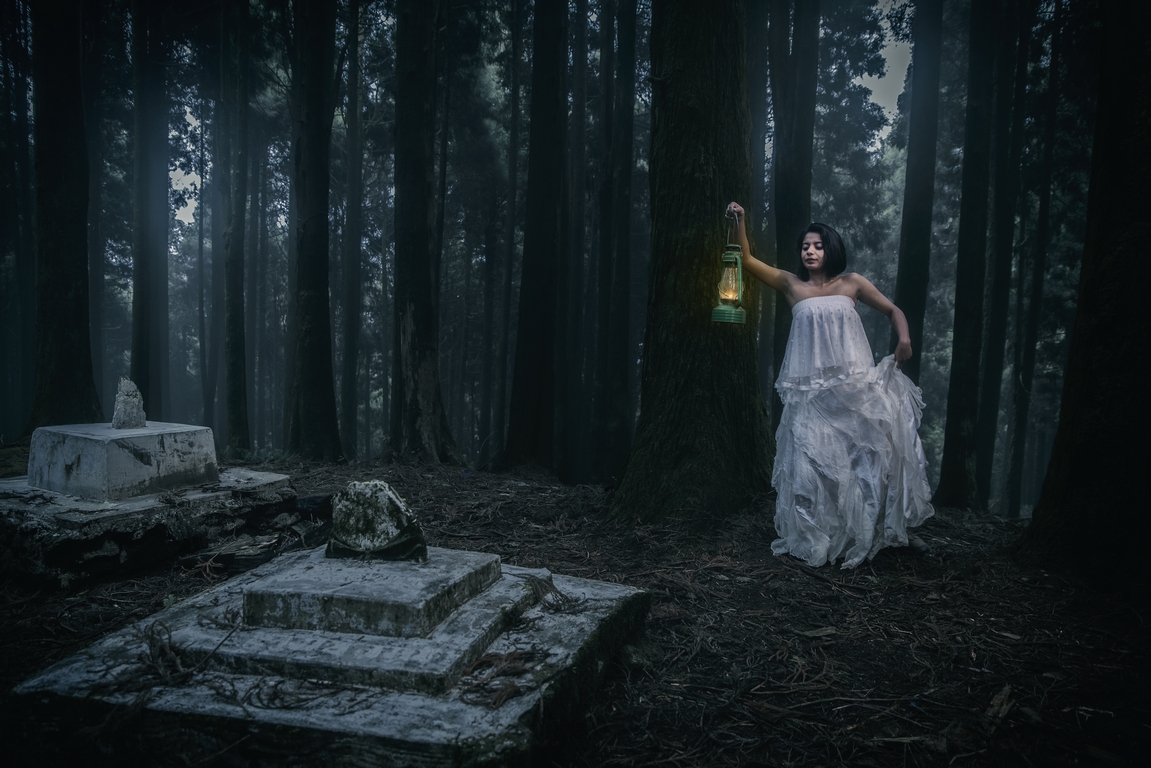 Girl in the woods